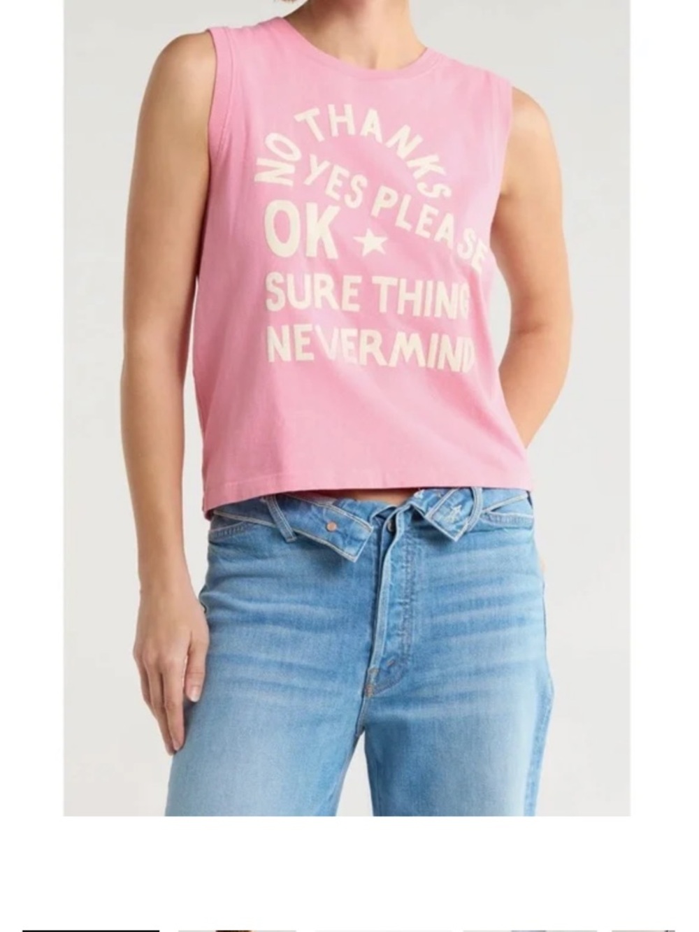 MOTHER The Strong and Silent Type Please and Thanks Graphic Tank- Size Small